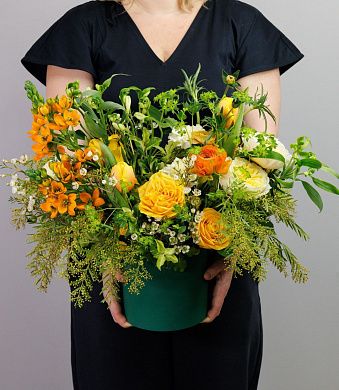 Цветы в коробке "Рыжее чудо"